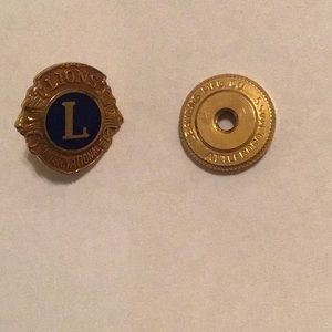 Lion Club International Blue Enamel GF Screw Back Pin